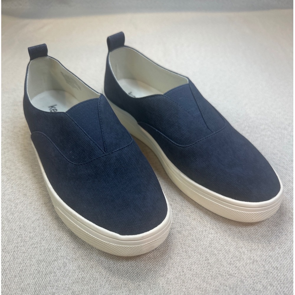 Kensie Salia Slip On Sneakers Womens 8M Navy Blue Textile Minimalist KS251602